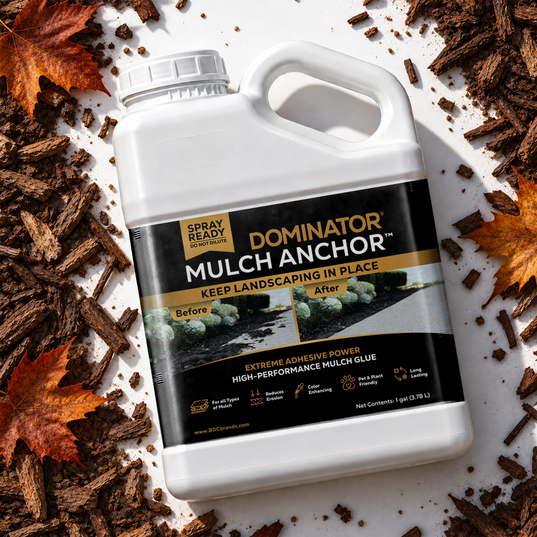 DOMINATOR Mulch Anchor - Fall Mulch Glue, Stops Erosion