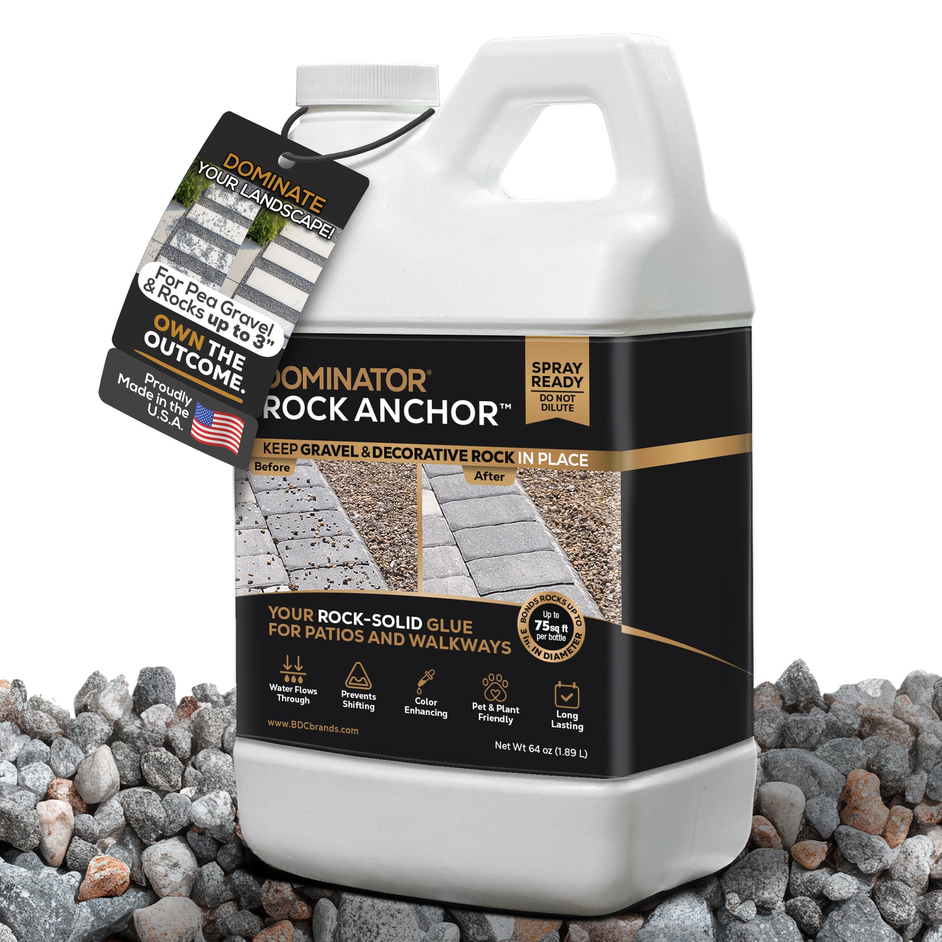 DOMINATOR® Rock Anchor - Rock & Pea Gravel Glue For Landscaping