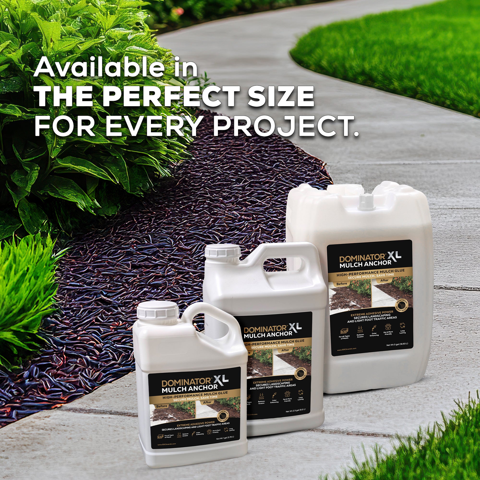 DOMINATOR Mulch Anchor XL - Best Mulch Glue for Your Landscape