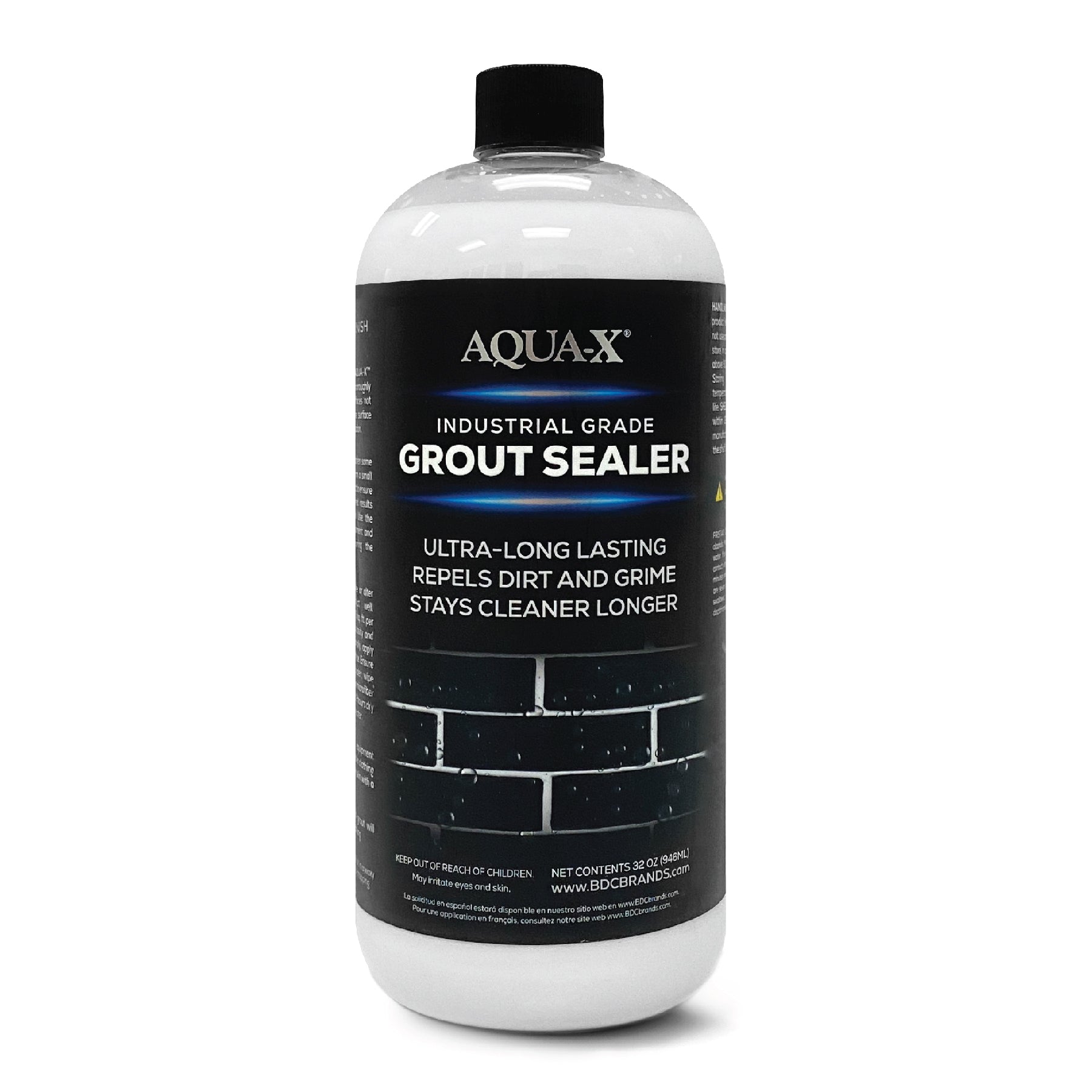 AQUA-X Grout Sealer - Clear, Penetrating Grout Sealer - Black