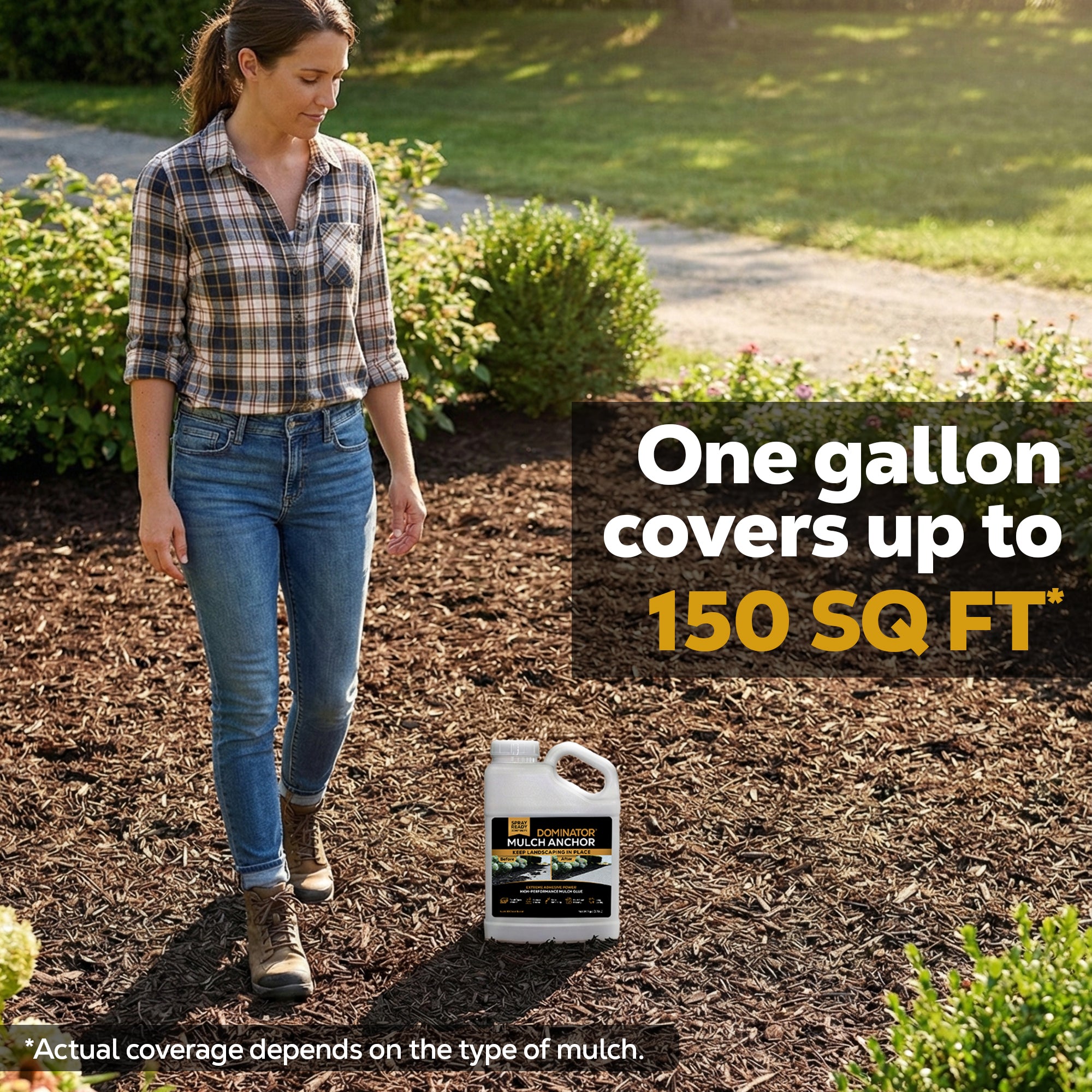 DOMINATOR Mulch Anchor - Fall Mulch Glue, Stops Erosion