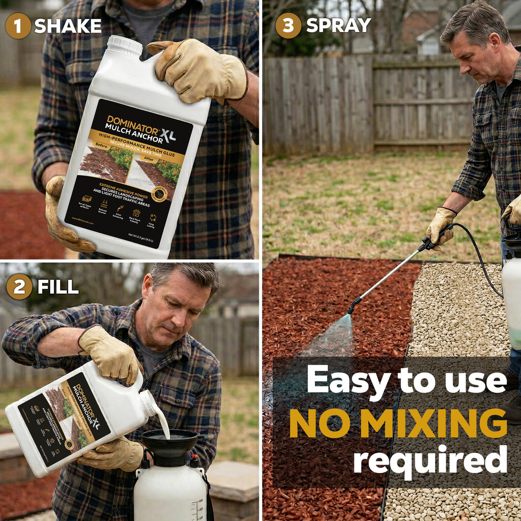 DOMINATOR XL Mulch Anchor - Best Mulch Glue for Your Landscape