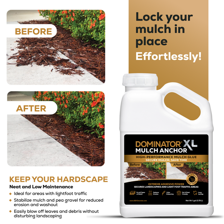 DOMINATOR XL Mulch Anchor Best Mulch Glue for Your Landscape