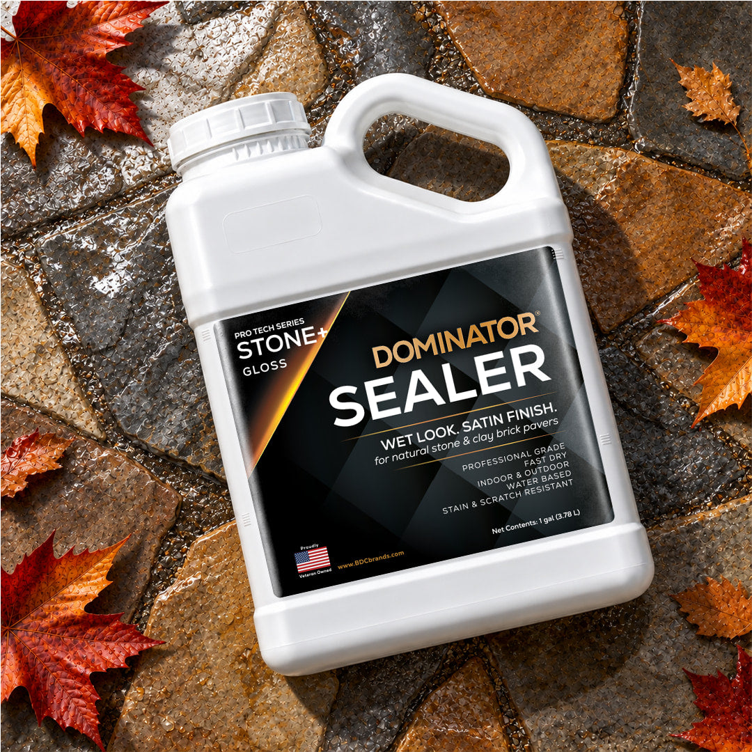 DOMINATOR STONE+ GLOSS - Wet Look Satin Finish Stone Sealer and Clay Brick Sealer