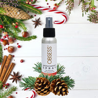 OBSESS Aromatherapy Spray 4 Piece Gift Set Fall & Holiday 2.7 Oz. - Crisp Cedar, Warm Cider Spice, Sunshine Grove & Candy Cane Forest