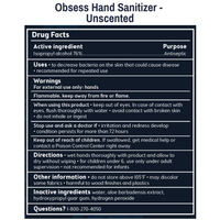 OBSESS Hand Sanitizer Unscented Drug Facts