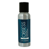 Silver 2.7 oz bottle with black pop up dispenser lid and blue label saying "OBSESS moisturizing hand sanitizer unscented"