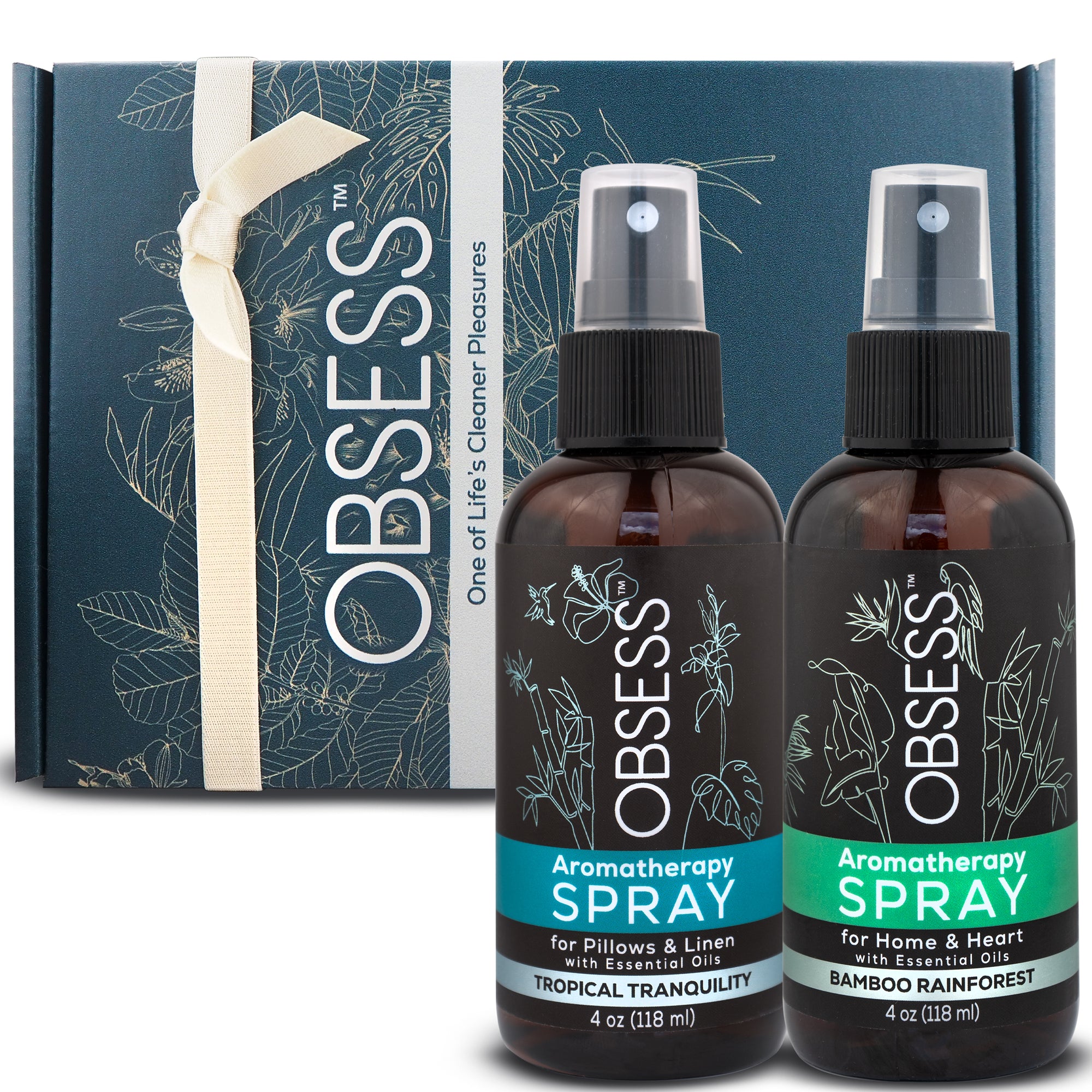 OBSESS Aromatherapy 2-Piece Gift Set: ESCAPE - Tropical Tranquility & Bamboo Rainforest